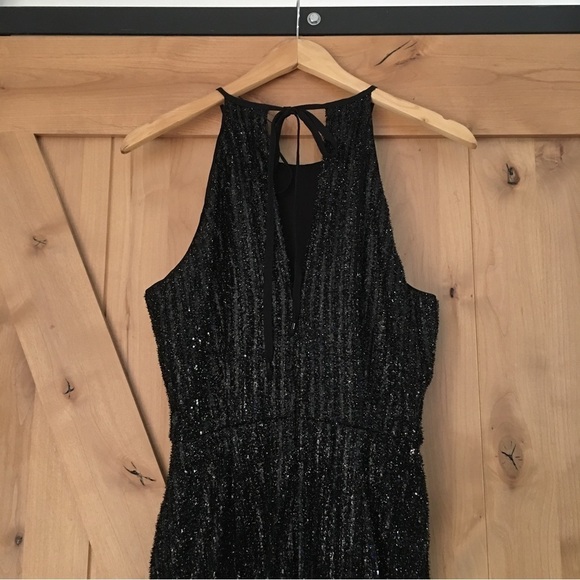 ANTHROPOLOGIE MAEVE Disco Jumpsuit Black Size 6 - Picture 6 of 11